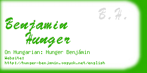 benjamin hunger business card